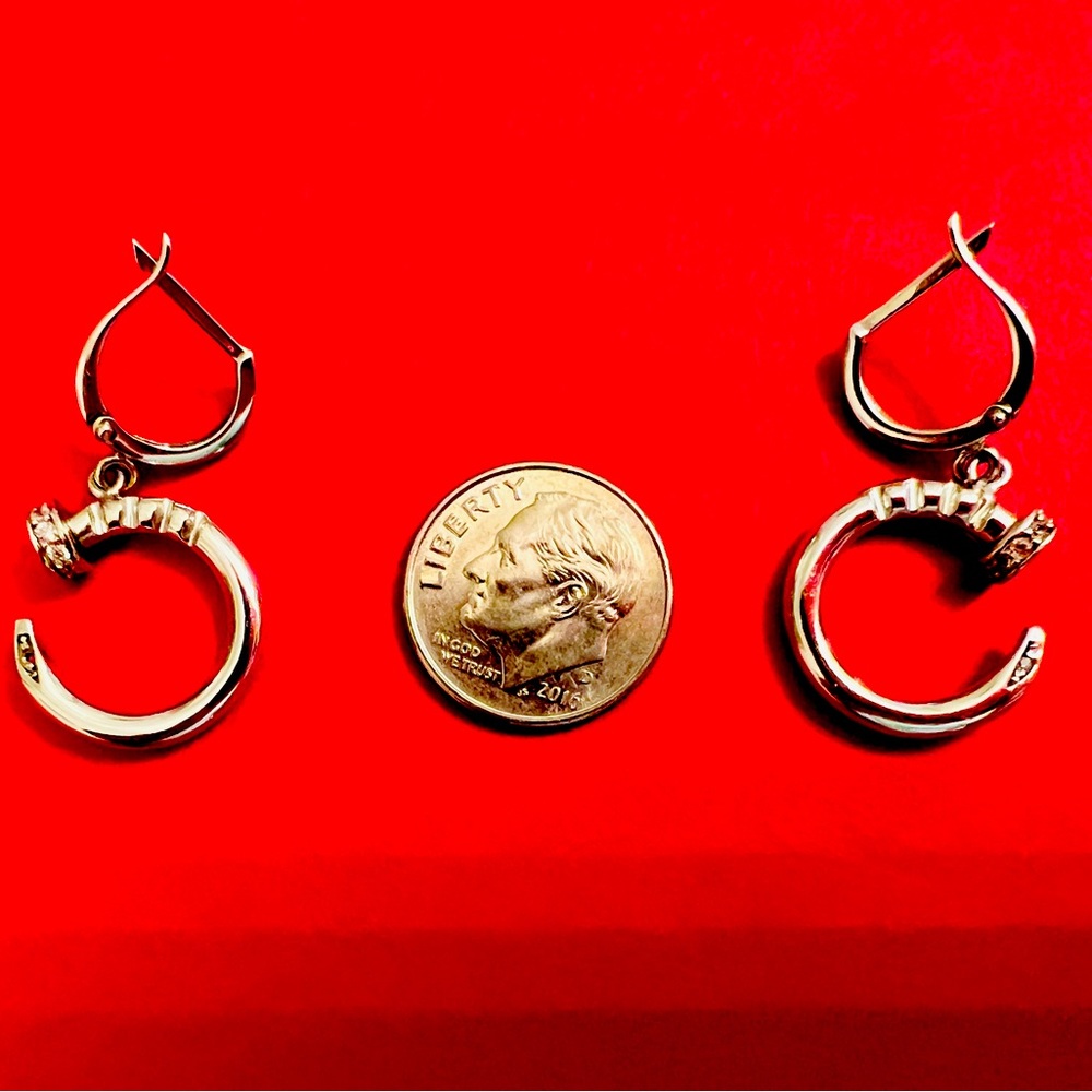 Gorgeous, European made 14-karat white gold and diamond earrings